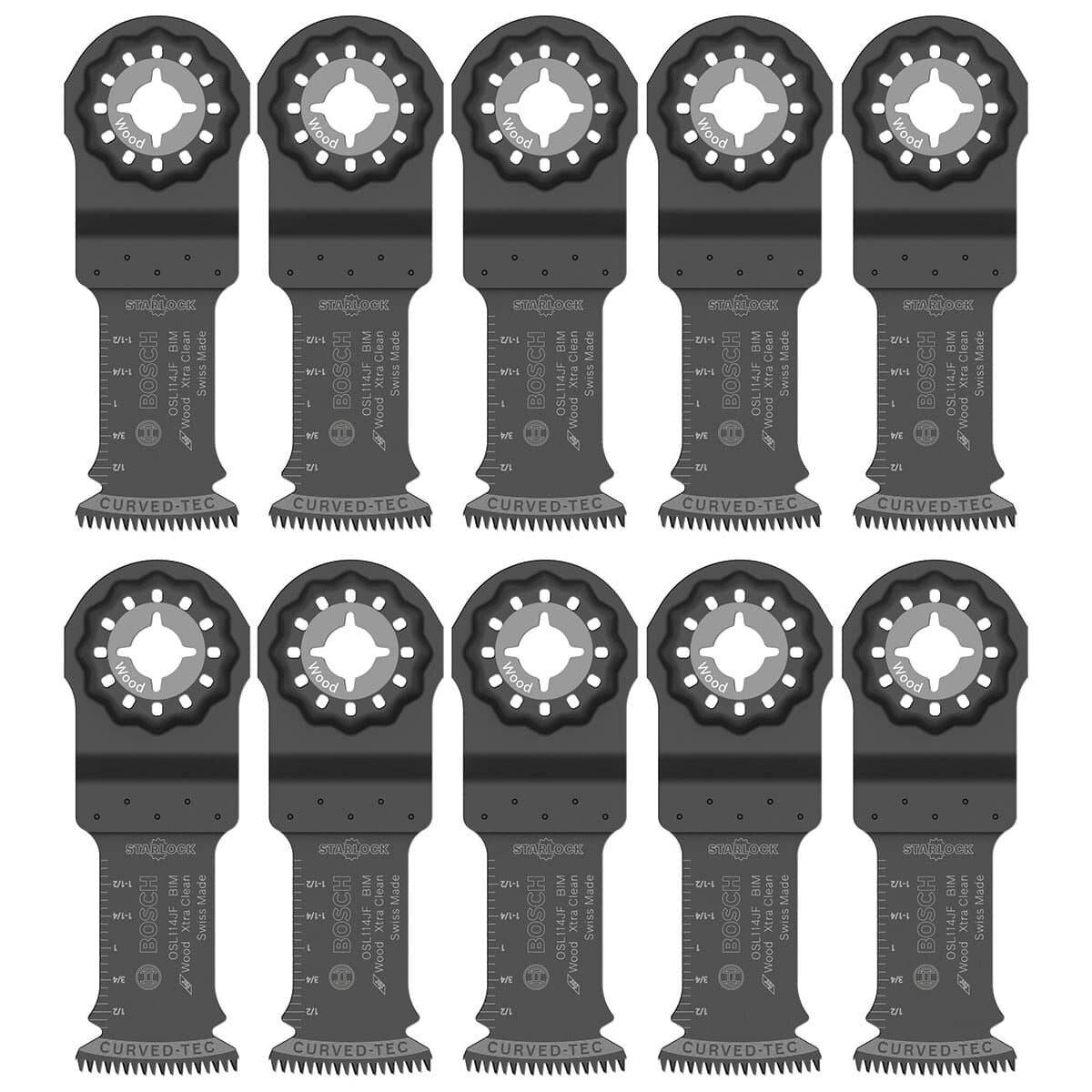 Bosch OSL114JF-10 1-1/4" Starlock Bi-Metal Extra-Clean Plunge Cut Blade, 10-Pk