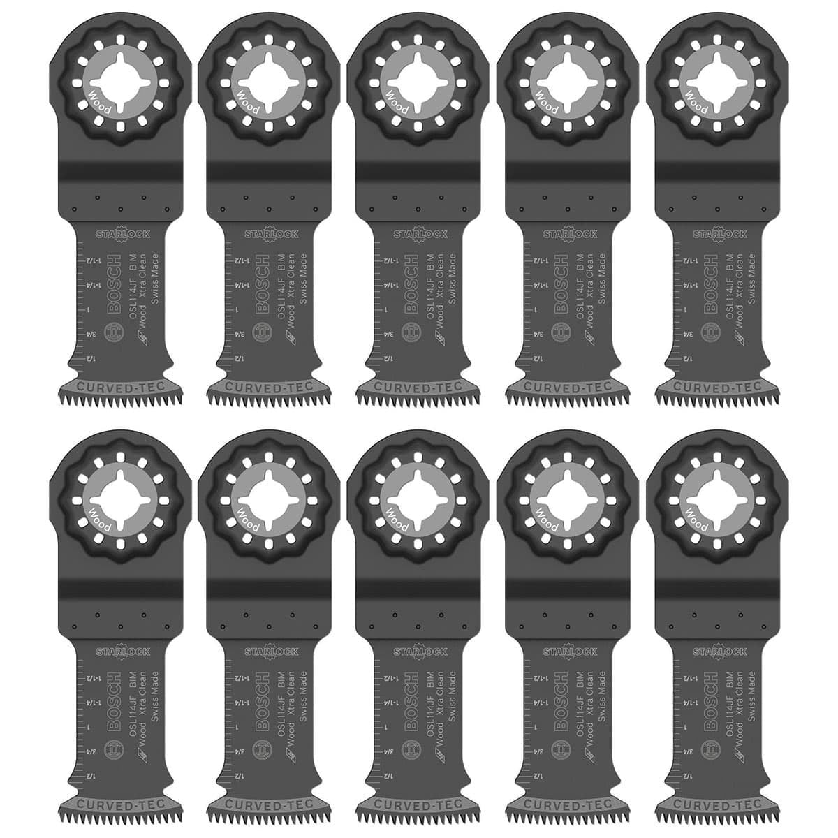 Bosch OSL114JF-10 1-1/4" Starlock Bi-Metal Extra-Clean Plunge Cut Blade, 10-Pk