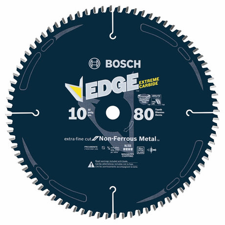 Bosch PRO1080NFB 10" 80 Tooth Edge Circular Saw Blade for Non Ferrous Metal