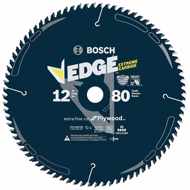 Bosch PRO1280FINB 12" 80 Tooth Edge Circular Saw Blade for Finishing