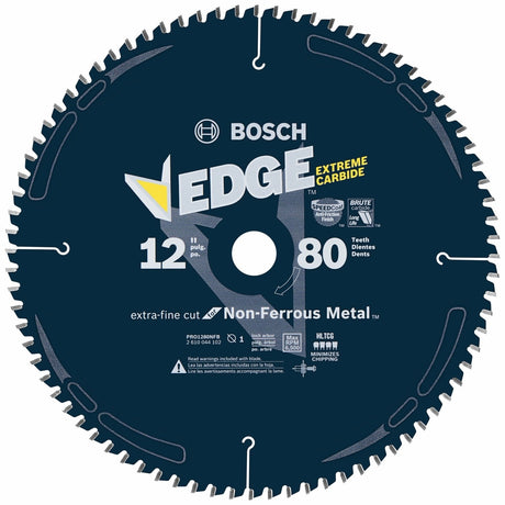 Bosch PRO1280NFB 12" 80 Tooth Edge Non-Ferrous Metal-Cutting Circular Saw Blade
