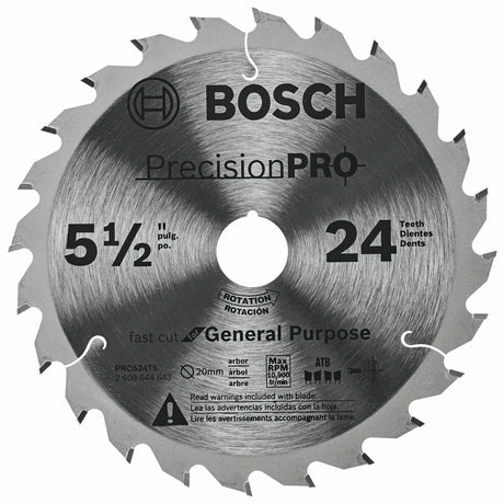 Bosch PRO524TS 5-1/2" 24-Tooth Precision Pro Series Track Saw Blade for Wood and Plywood