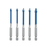 Bosch PTBX05 3/16" to 5/16" Carbide Tipped Porcelain Tile Drill Bit Set with Hex Shank (5 Pack
