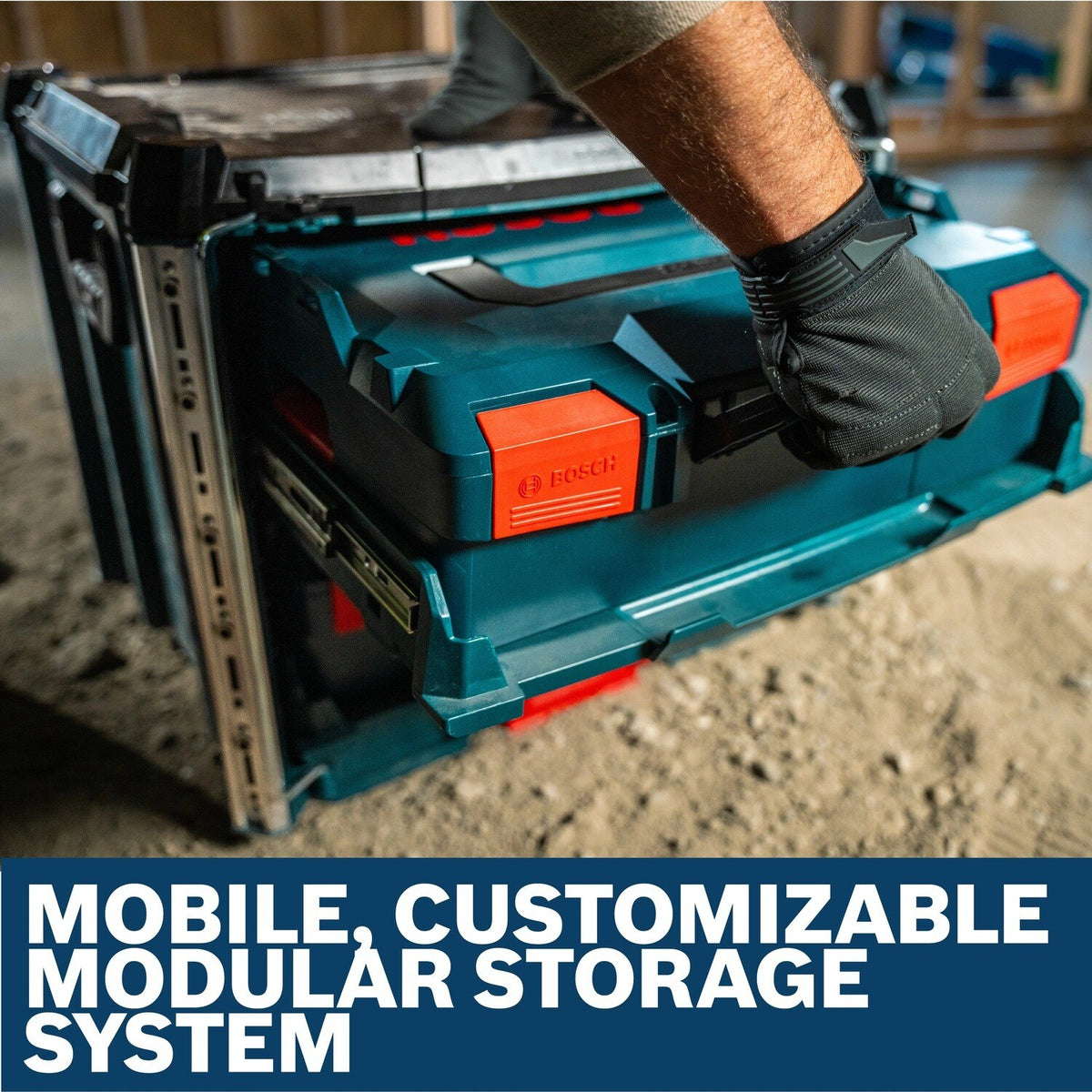 Bosch RACK-2 L-BOXX Contractor Rack Modular Storage System for Two L-BOXX Toolboxes - 4