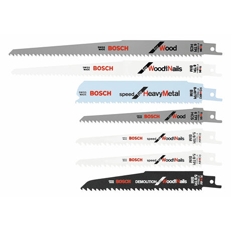 Bosch RAP7PK All Purpose Reciprocating Saw Blade Set for Wood Metal and Demolition (7 Pack)