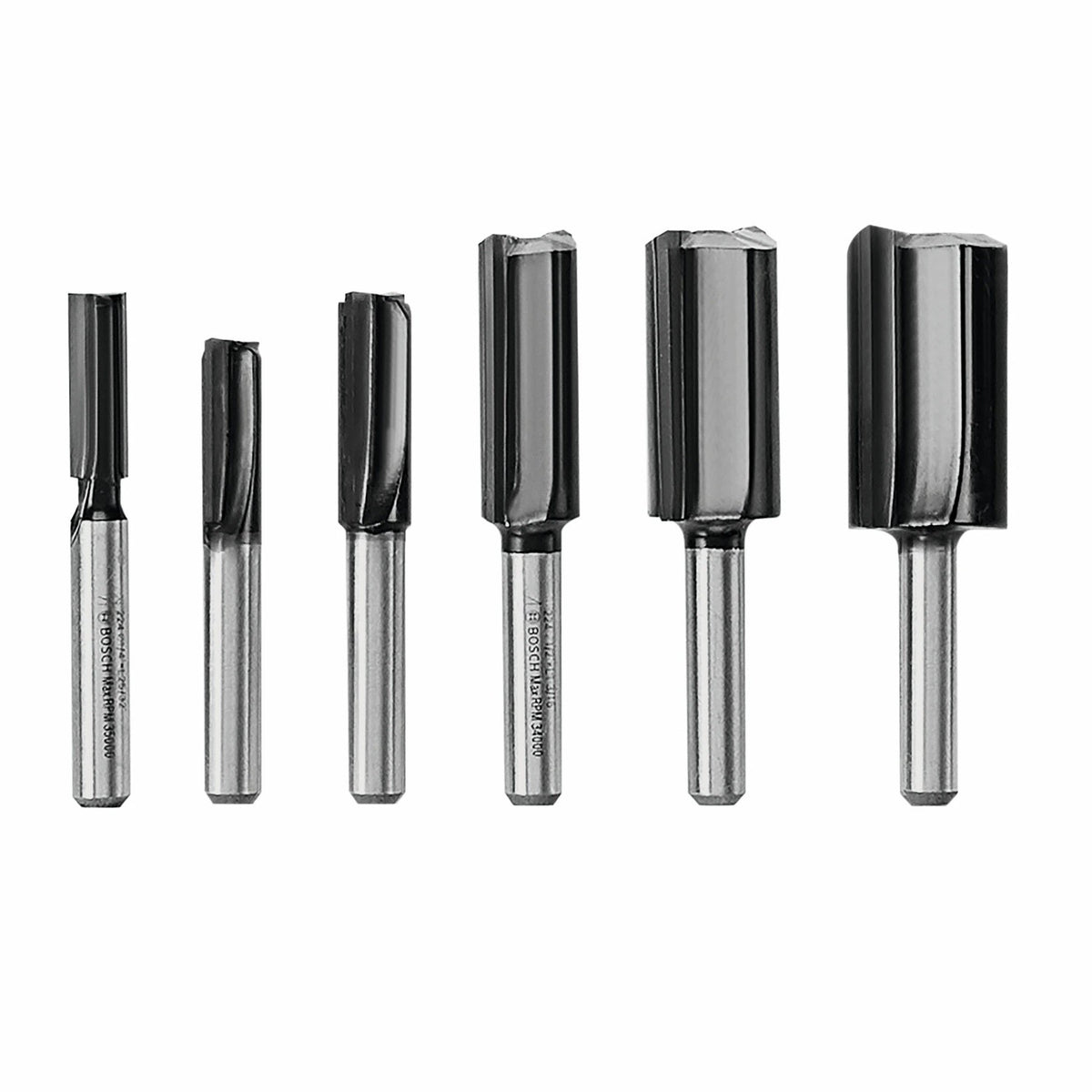 Bosch RBS006SBS Carbide-Tipped Groove Cutter Router Bit Set with 1/4" Shank (6 Pack)