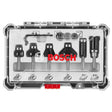 Bosch RBS006TES Carbide-Tipped Trim and Edging Router Bit Set for Woodworking (6 Pack)