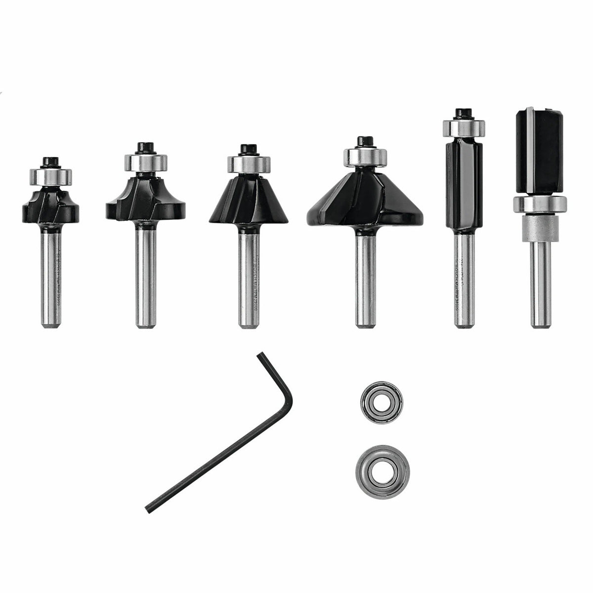 Bosch RBS006TES Carbide-Tipped Trim and Edging Router Bit Set for Woodworking (6 Pack) - 2