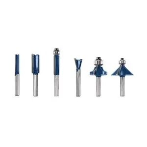 Bosch RBS006 Multi Purpose Carbide Tipped Router Bit Set with 1/4" Shank (6 Pack) - 2