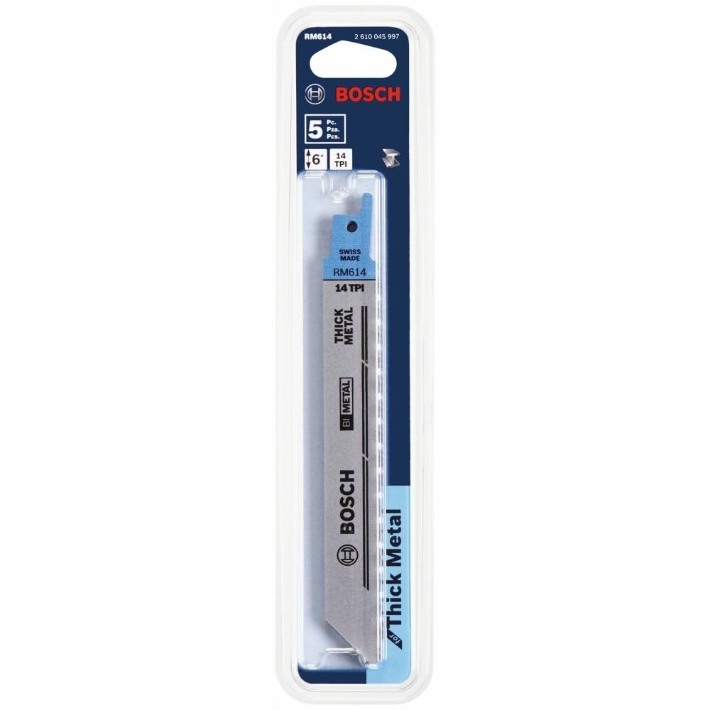 Bosch RM614 6" 14TPI Metal Cutting Reciprocating Saw Blades 5-Pack - 2
