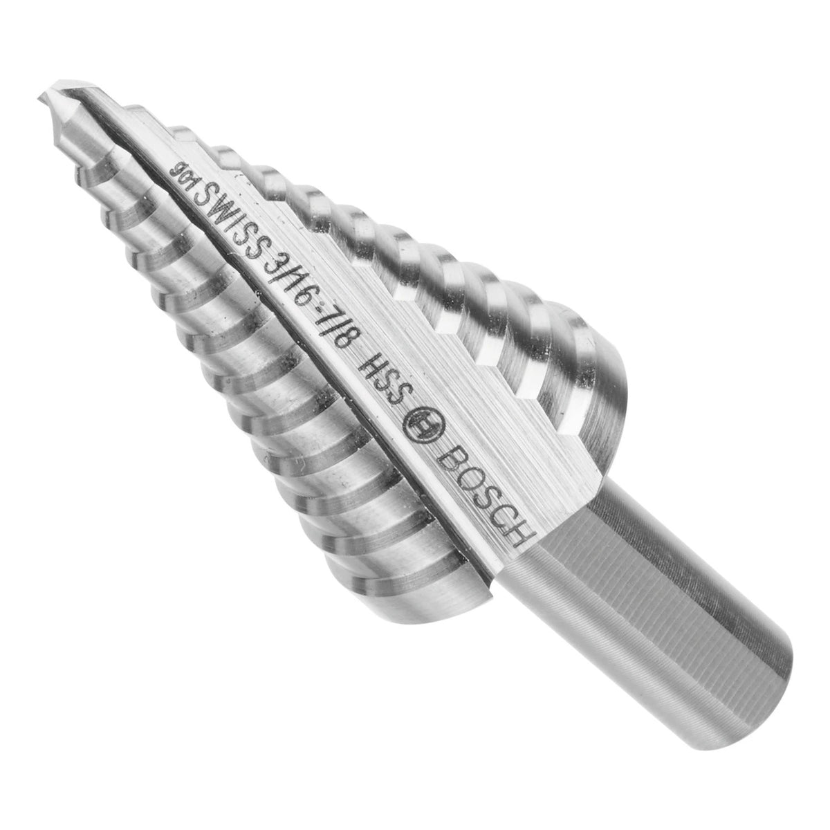 Bosch SDC2 3/16" to 7/8' High Speed Steel Turbo Step Drill Bit for Metal Drilling