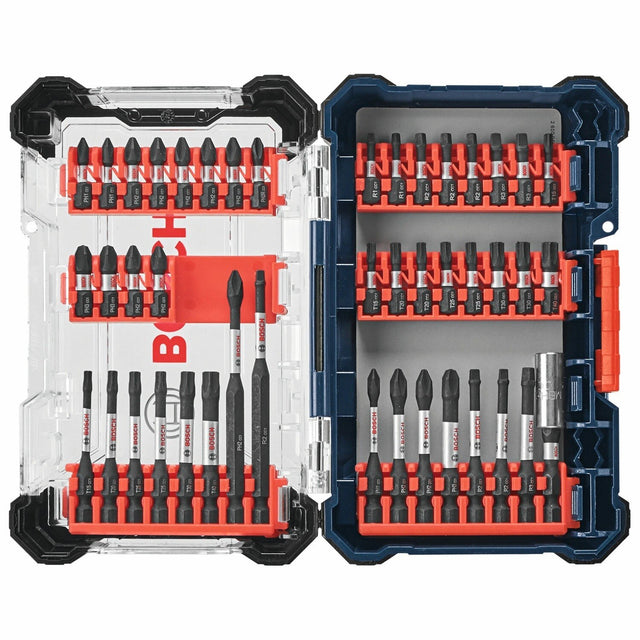 Bosch SDMSD44 Driven Impact Screwdriving Bit Custom Case Set with Magnetic Tips (44 Pack)