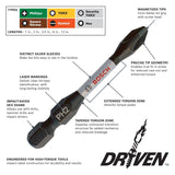 Bosch SDMSD44 Driven Impact Screwdriving Bit Custom Case Set with Magnetic Tips (44 Pack) - 2