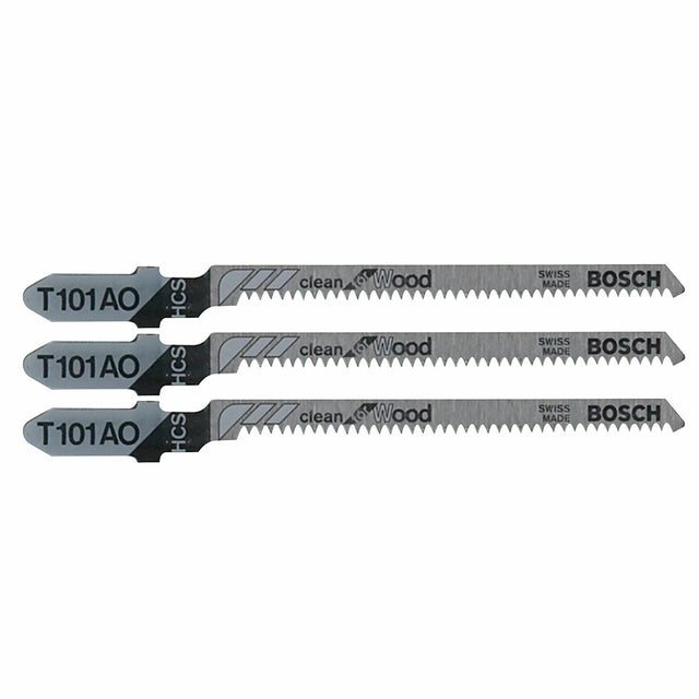 Bosch T101AO3 3-1/4" 20 TPI Clean for Wood T-Shank Jig Saw Blades (3 Pack)