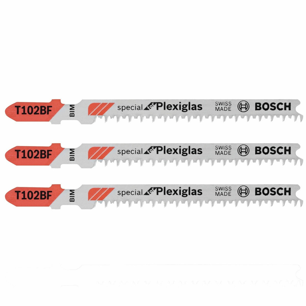 Bosch T102BF 3-5/8" 13 TPI Clean for Plexiglas T-Shank Jig Saw Blades (3 Pack)
