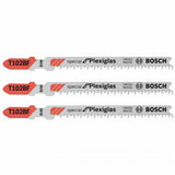 Bosch T102BF 3-5/8" 13 TPI Clean for Plexiglas T-Shank Jig Saw Blades (3 Pack)