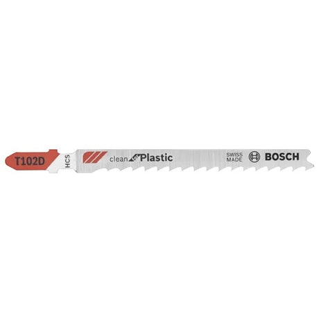 Bosch T102D3 4" 6 TPI Clean Cut T-Shank Jig Saw Blades for Polypropylene (3 Pack)