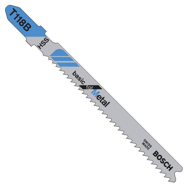 Bosch T118B100 3-5/8" 11-14 TPI Basic for Metal T-Shank Jig Saw Blades (100 Pack)