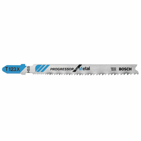 Bosch T123X100 4" 10-24P TPI Progressor for Metal T-Shank Jig Saw Blades (100 Pack)