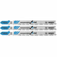 Bosch T123X3 4" 10-24 TPI Progressor for Metal T-Shank Jig Saw Blades (3 Pack)