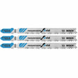 Bosch T123X3 4" 10-24 TPI Progressor for Metal T-Shank Jig Saw Blades (3 Pack)