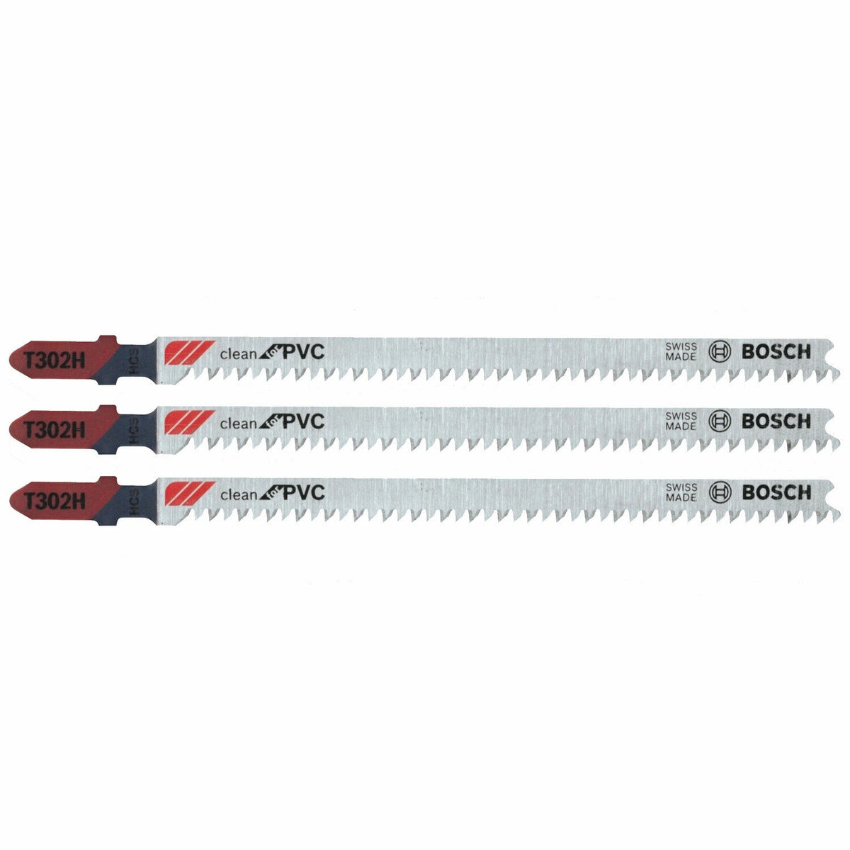 Bosch T302H3 5-1/4" 10 TPI Clean for PVC T-Shank Jig Saw Blades (3 Pack)