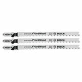Bosch T307BFP 4-1/2" 12 TPI Precision for Hardwood T-Shank Jig Saw Blades (3 Pack)