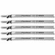 Bosch T308BFP 4-1/2" 12 TPI T-Shank Jig Saw Blades for Precise Hardwood Cuts (5 Pack)