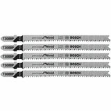 Bosch T308BP 4-5/8" 12 TPI Precision for Wood T-Shank Jig Saw Blades for Clean Wood Cuts (5 Pack)
