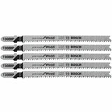 Bosch T308BP 4-5/8" 12 TPI Precision for Wood T-Shank Jig Saw Blades for Clean Wood Cuts (5 Pack)