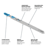 Bosch T318A100 5-1/4" 24 TPI Basic for Metal T-Shank Jig Saw Blades (100 Pack) - 2