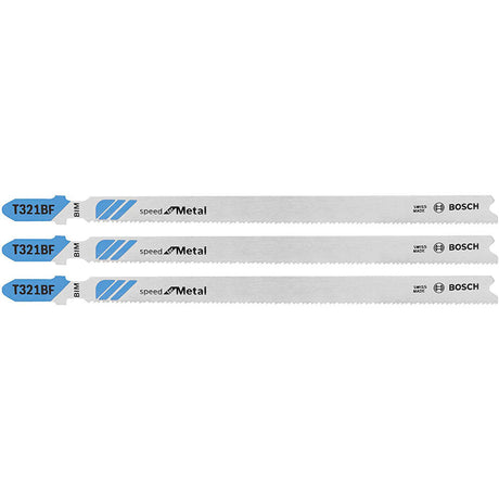 Bosch T321BF3 3-Piece 5-1/4" 12 TPI Speed for Metal T-Shank Jig Saw Blades