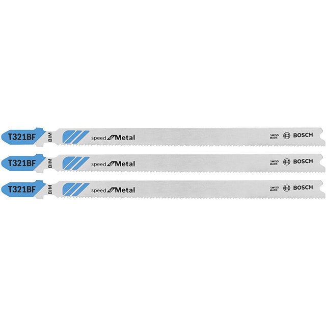 Bosch T321BF3 3-Piece 5-1/4" 12 TPI Speed for Metal T-Shank Jig Saw Blades