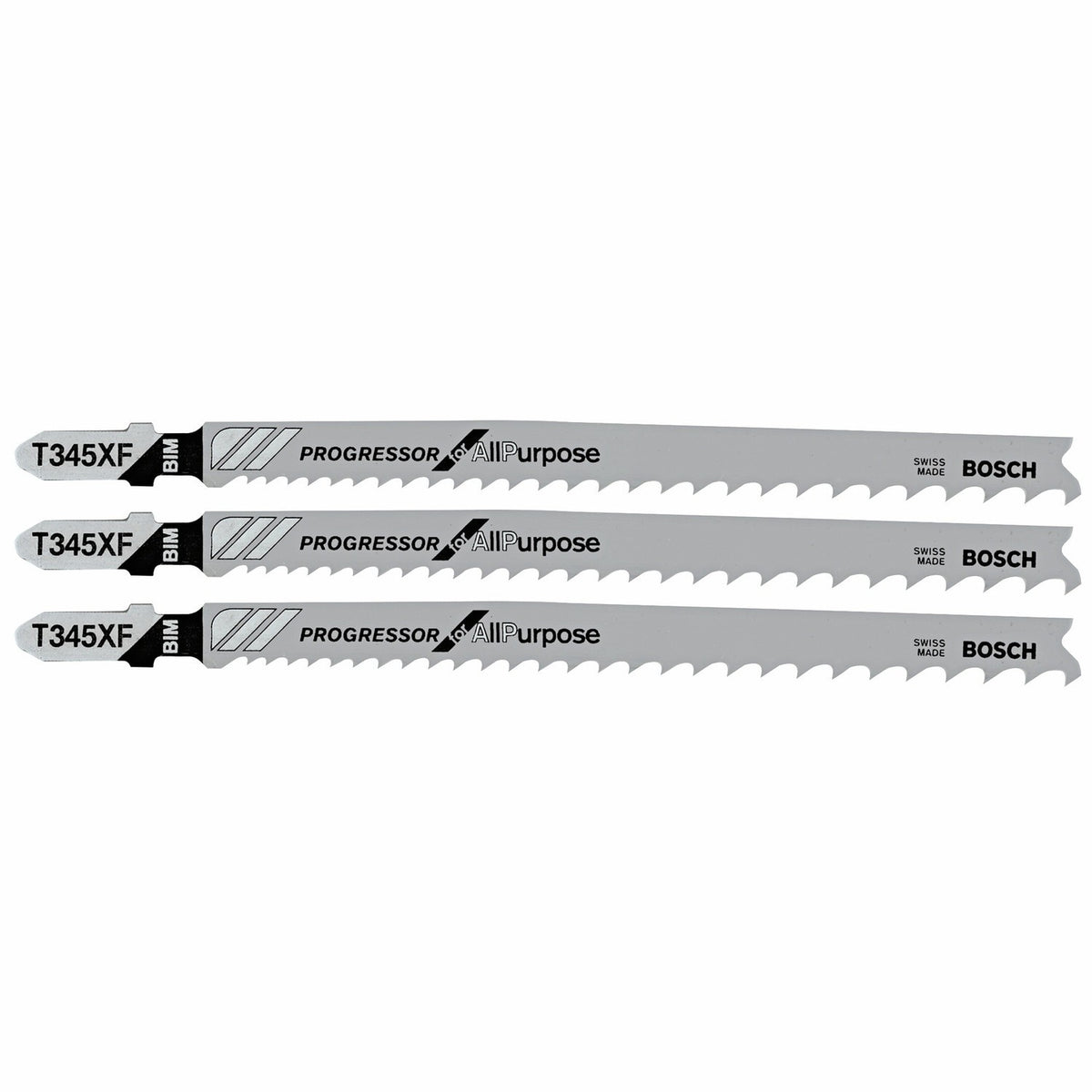 Bosch T345XF3 5-1/4" 5-10P TPI Progressor T-Shank Jig Saw Blades for Wood with Nails (3 Pack)