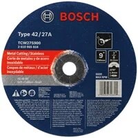 Bosch TCW27S900 9" 7/8" Arbor Type 27A 46 Grit Rapido Metal and Stainless Cutting Wheel