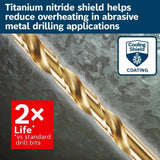 Bosch TI4135IM 1/8" Impact Tough Titanium Nitride Coated Drill Bits for Metal (12 Pack) - 2