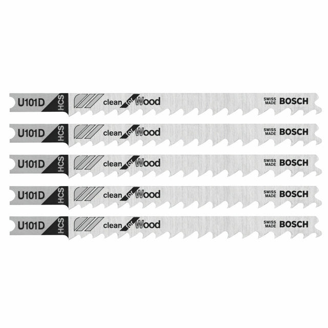 Bosch U101D3 4" 6 TPI Clean for Wood U-Shank Jig Saw Blades (3 Pack)