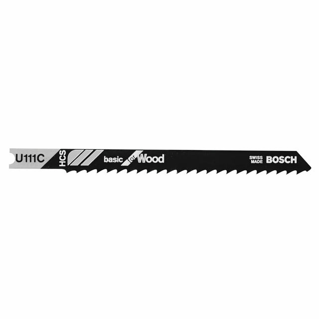 Bosch U111C 4" 8 TPI U-Shank Jig Saw Blades for Wood (5 Pack)