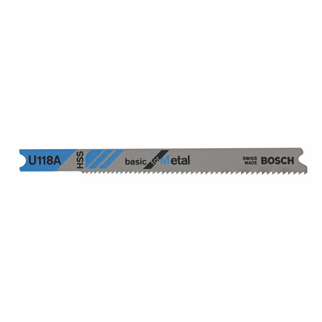 Bosch U118A 3-1/8" 17-24 TPI Basic for Metal U-Shank Jig Saw Blades (5 Pack)