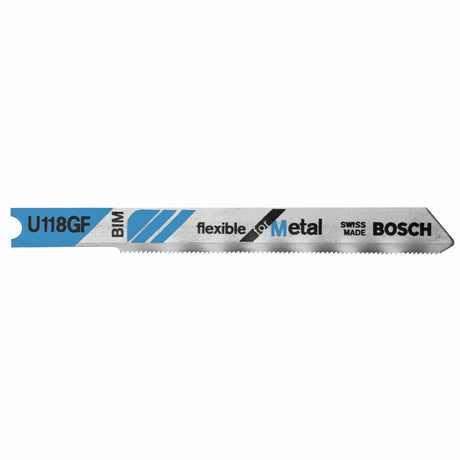 Bosch U118GF 2-3/4" 36 TPI Flexible for Metal U-Shank Jig Saw Blades (5 Pack)