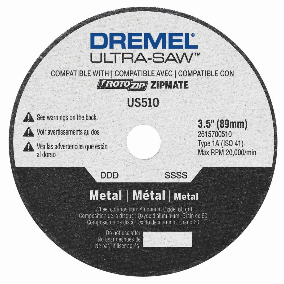 Bosch US510-01 3-1/2" Metal Cut-Off Wheel for Dremel Ultra-Saw and Rotozip