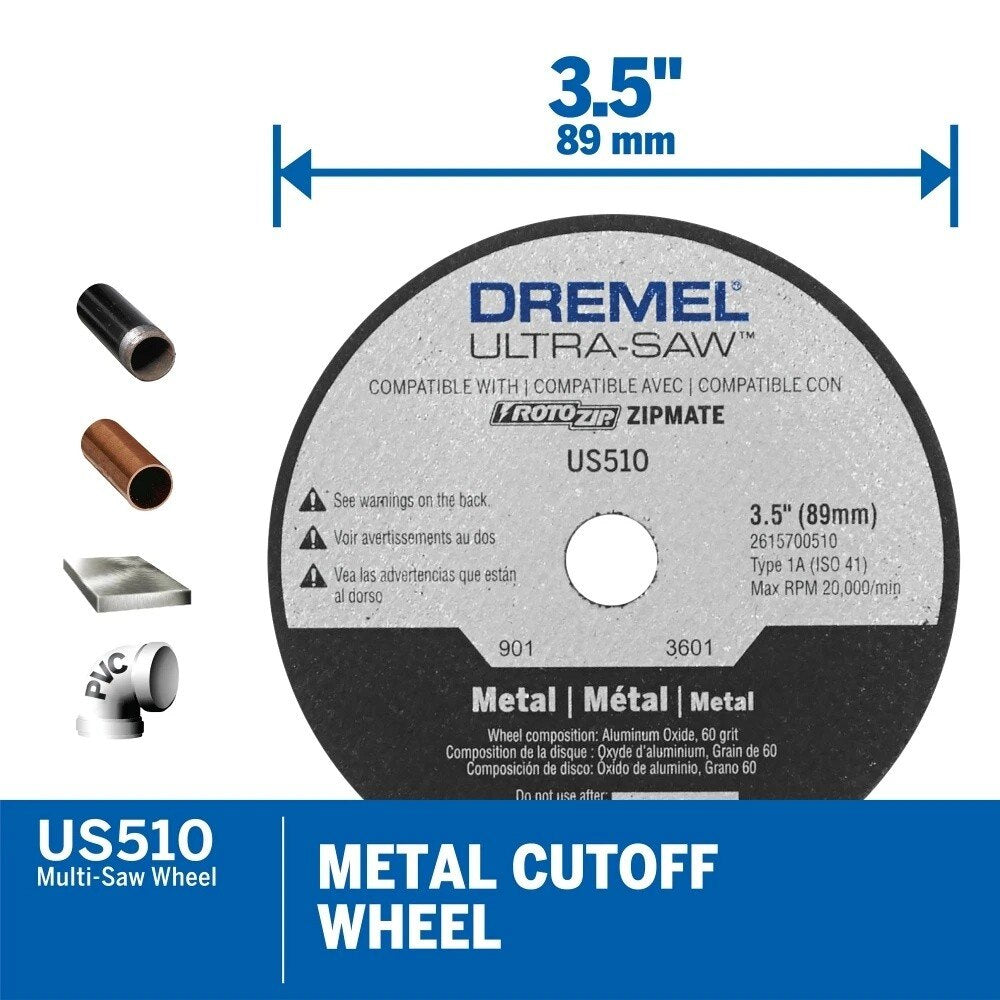 Bosch US510-01 3-1/2" Metal Cut-Off Wheel for Dremel Ultra-Saw and Rotozip - 2