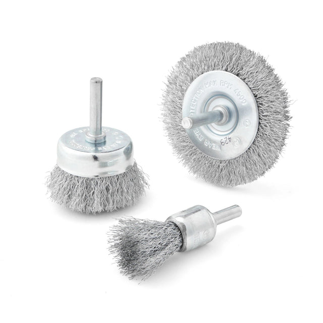 Bosch WB025V3 Wire Brush Set for Drill Drivers for Paint Varnish and Rust Removal (3 Pack)