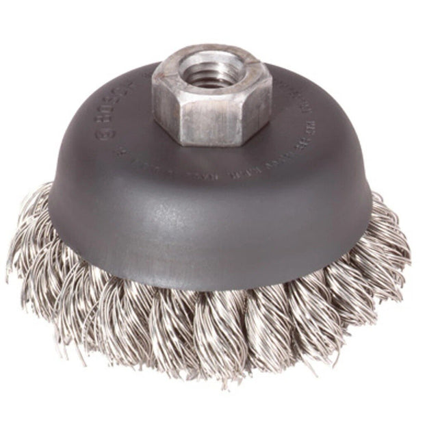 Bosch WB511 6" Carbon Steel Knotted Wire Cup Brush with 5/8"-11 Arbor