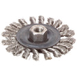 Bosch WB539 4" Stainless Steel Full Cable Knotted Wire Wheel for Tight Space Brushing