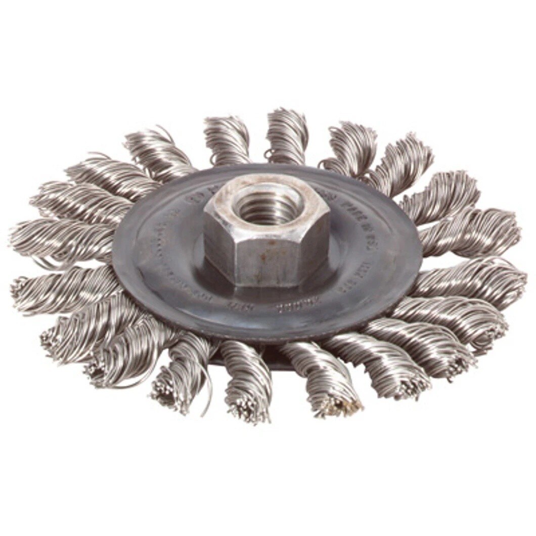 Bosch WB539 4" Stainless Steel Full Cable Knotted Wire Wheel for Tight Space Brushing
