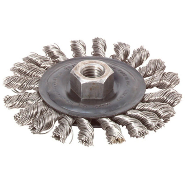 Bosch WB539 4" Stainless Steel Full Cable Knotted Wire Wheel for Tight Space Brushing