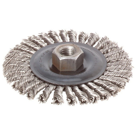 Bosch WB559 4" Carbon Steel Stringer Bead Knotted Wire Wheel for Bead Weld Preparation