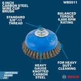 Bosch WBS511 6" Carbon Steel Knotted Wire Cup Brush for Angle Grinders - 2