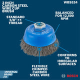 Bosch WBS524 3-1/2" Crimped Wire Cup Brush for Small Angle Grinders - 2